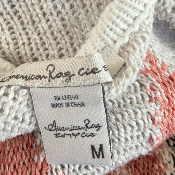 American Rag knit long cardigan with a chevron pattern in Cream - Picture 8 of 9